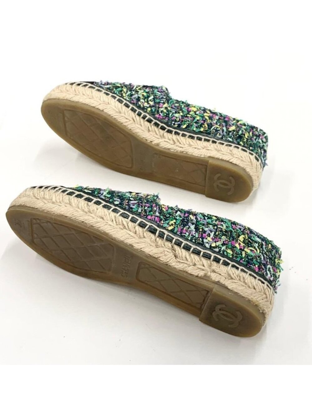 Chanel Fabric Coco Mark Espadrille Flat Shoes - Picture 7 of 10